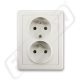 ABB SWING Dvojzásuvka 5512G-C02349 S1 s ochrannými kolíky, světle šedá