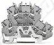 WAGO Svorka 2002-2217 dvoupatrová pro ochranný vodič, průchozí 2,5 mm², šedá